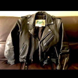 Vintage leather motorcycle jacket